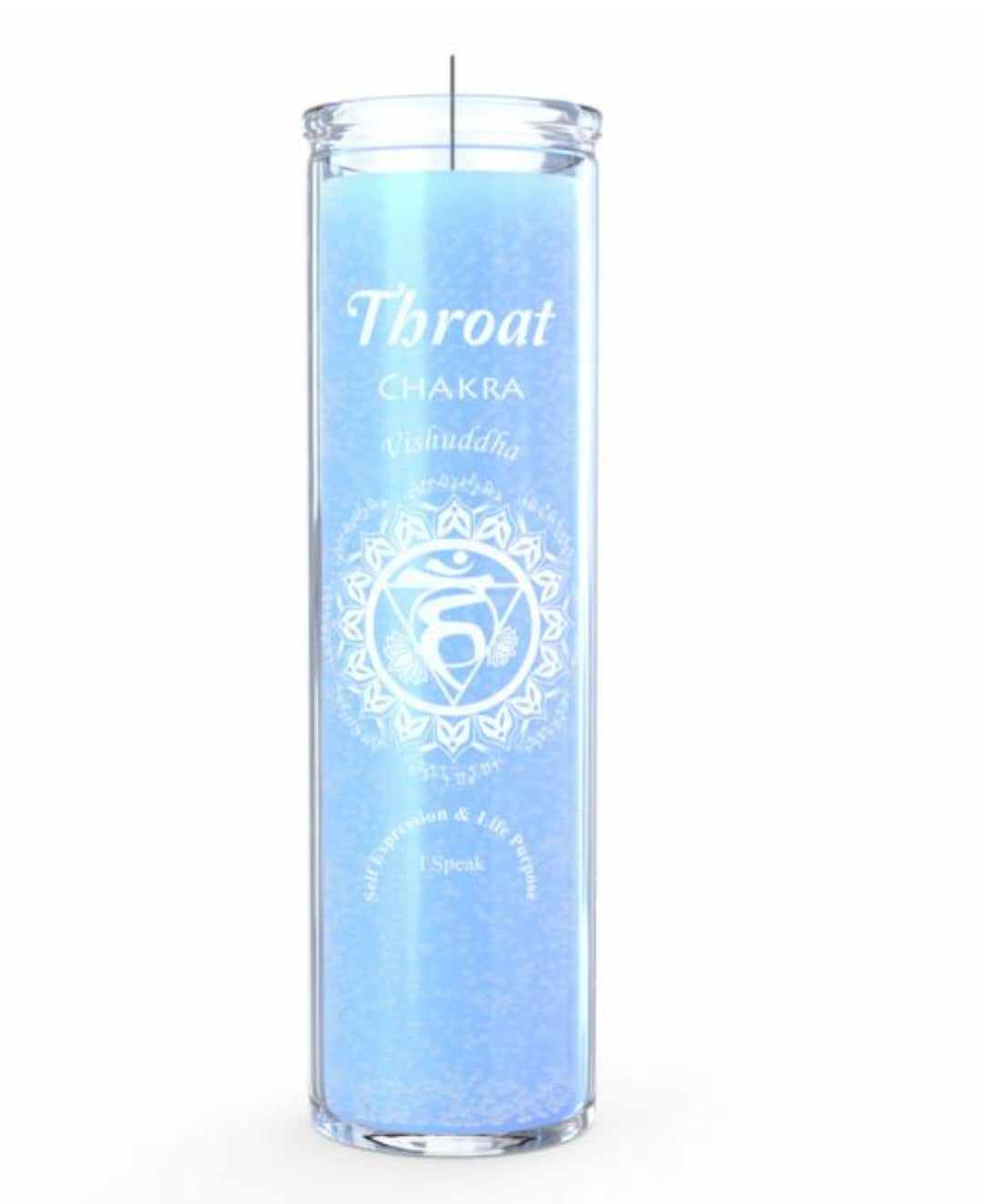 Throat chakra candle