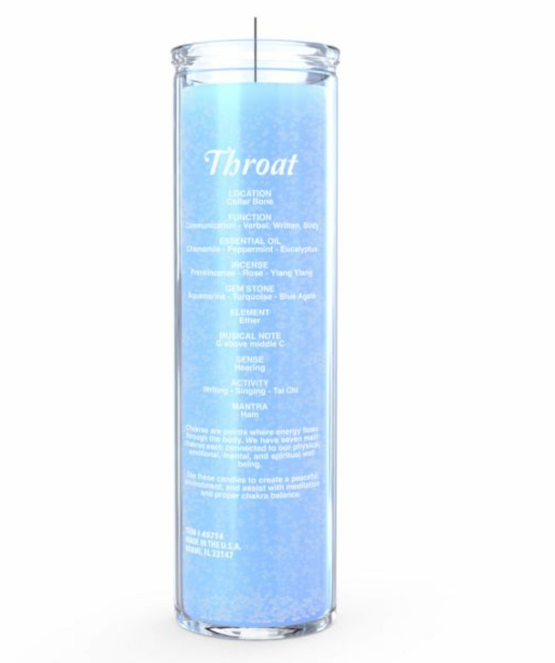 Throat chakra candle